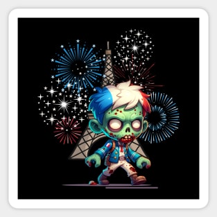 Zombie Bastille Day Sticker